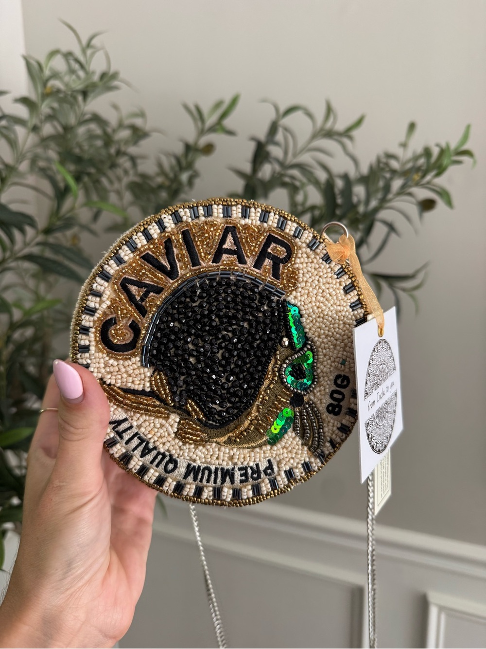 MADE IN INDIA Beaded Caviar Handbag